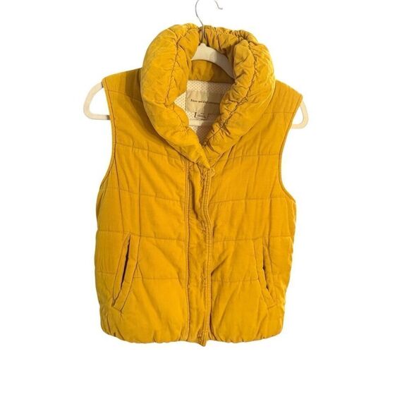 Anthropologie Pilcro and the Letterpress Puffy Quilted Mustard Yellow Vest Zip-u - Picture 3 of 12